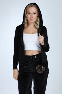 Paça Lastik Siyah Bayan Kadife Takım