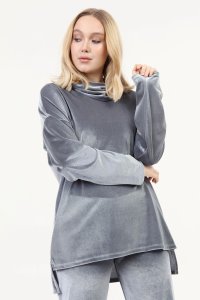 Degaje Gri Kadife Eşofman