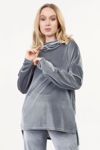 Degaje Gri Kadife Eşofman