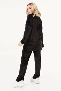 Degaje Siyah Kadife Eşofman