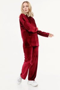 Degaje Bordo Kadife Eşofman