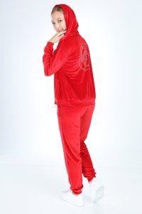 Paça Lastik Bayan Kırmızı Kadife Takım