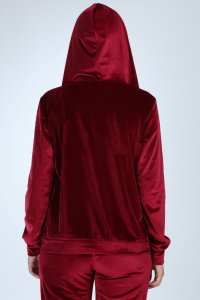Taşsız Bordo Bol Paça Kadife Takım