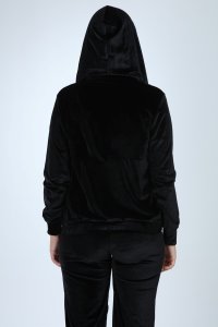 Taşsız Siyah Bol Paça Kadife Takım