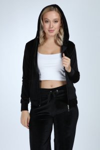 Taşsız Siyah Bol Paça Kadife Takım