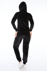 Taşsız Paça Lastik Kadife Siyah takım